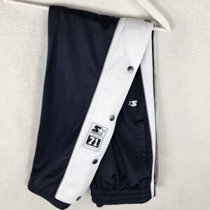 Starter 71Warmup Pants Men XL Blue White Break Away Snap Side Basketball
